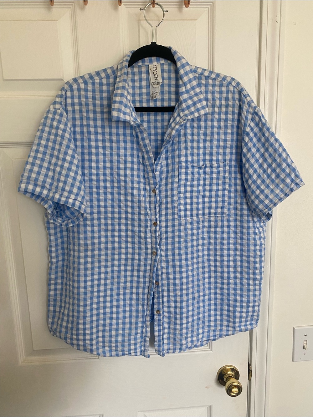 Cotton On 100% cotton Blue Gingham Short-Sleeve Shirt - Casual Summer Style